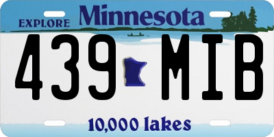 MN license plate 439MIB