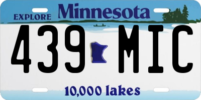 MN license plate 439MIC