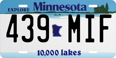 MN license plate 439MIF