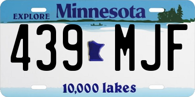 MN license plate 439MJF