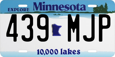 MN license plate 439MJP