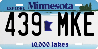 MN license plate 439MKE