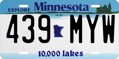 MN license plate 439MYW