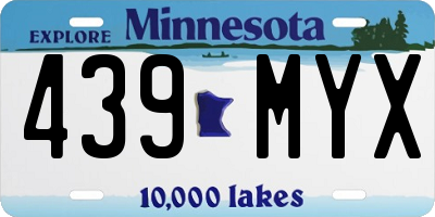 MN license plate 439MYX