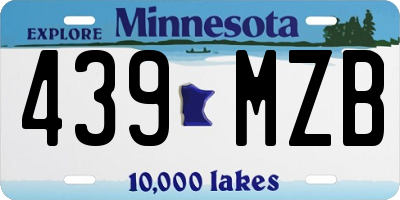 MN license plate 439MZB