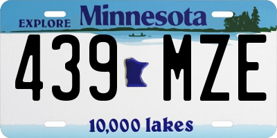 MN license plate 439MZE