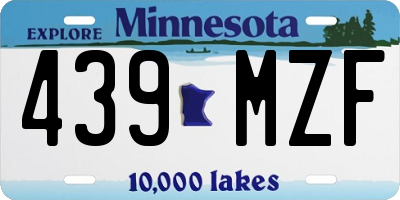 MN license plate 439MZF