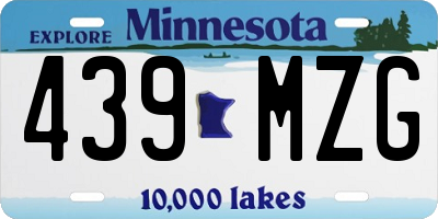 MN license plate 439MZG
