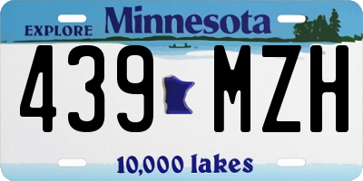 MN license plate 439MZH