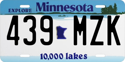 MN license plate 439MZK