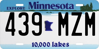 MN license plate 439MZM
