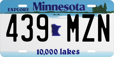 MN license plate 439MZN