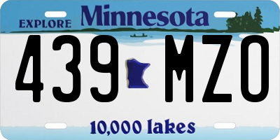 MN license plate 439MZO