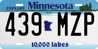 MN license plate 439MZP