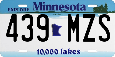 MN license plate 439MZS