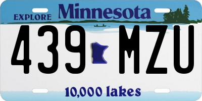 MN license plate 439MZU