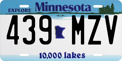 MN license plate 439MZV
