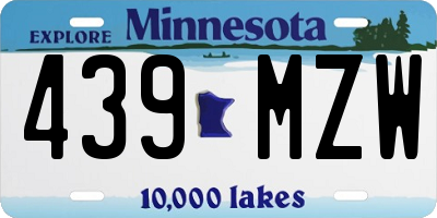 MN license plate 439MZW