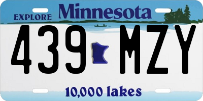 MN license plate 439MZY