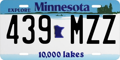MN license plate 439MZZ