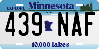MN license plate 439NAF