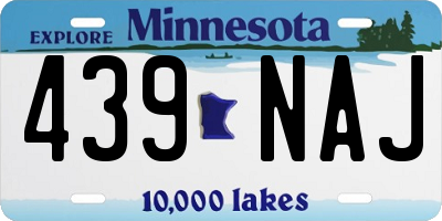 MN license plate 439NAJ