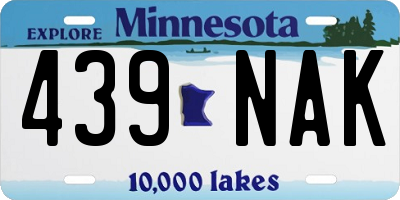 MN license plate 439NAK