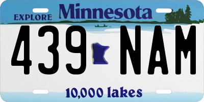 MN license plate 439NAM