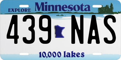 MN license plate 439NAS