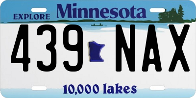 MN license plate 439NAX