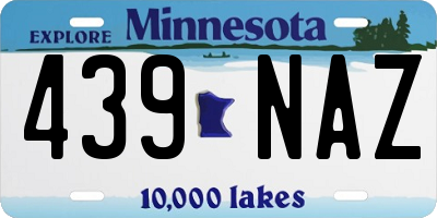 MN license plate 439NAZ
