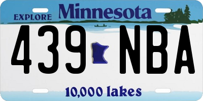 MN license plate 439NBA