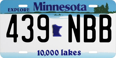 MN license plate 439NBB