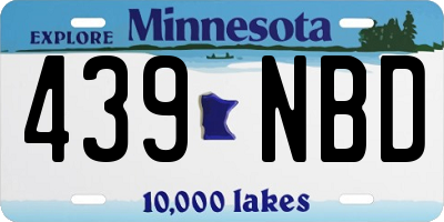 MN license plate 439NBD