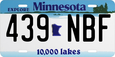 MN license plate 439NBF