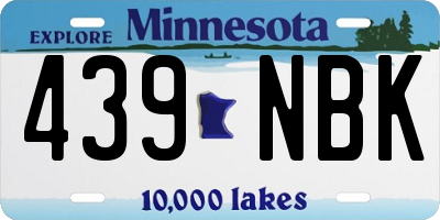 MN license plate 439NBK