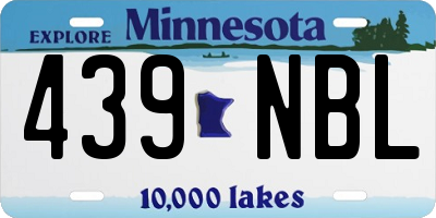 MN license plate 439NBL