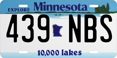 MN license plate 439NBS