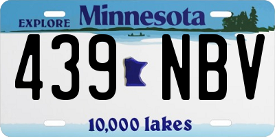 MN license plate 439NBV