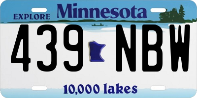 MN license plate 439NBW