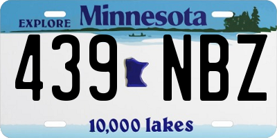 MN license plate 439NBZ