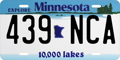 MN license plate 439NCA