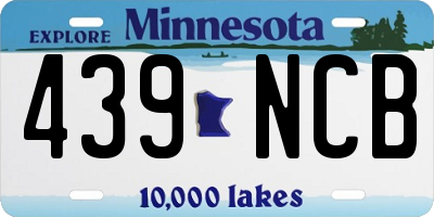 MN license plate 439NCB