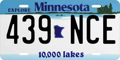 MN license plate 439NCE