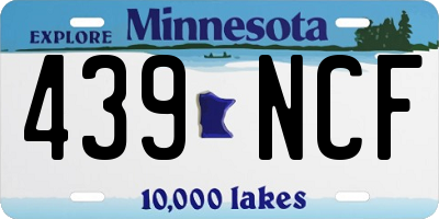 MN license plate 439NCF