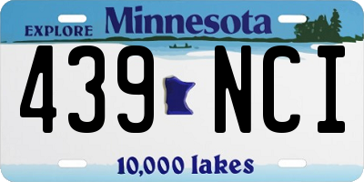 MN license plate 439NCI