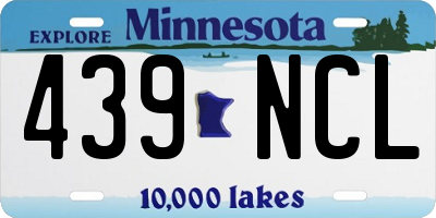 MN license plate 439NCL