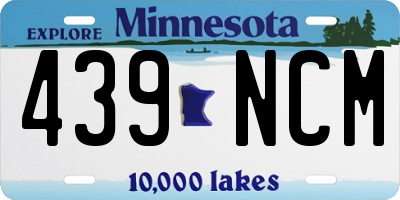 MN license plate 439NCM