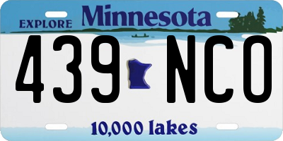 MN license plate 439NCO