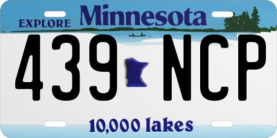 MN license plate 439NCP